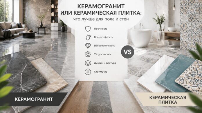 Керамогранит или керамическая плитка: что лучше для пола и стен
